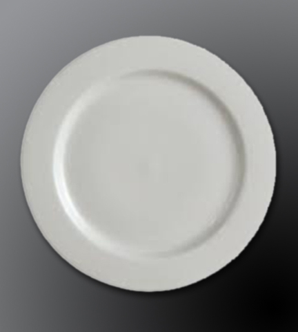 Rolled Edge Porcelain Dinnerware Alpine White Plate 10.375" Dia.